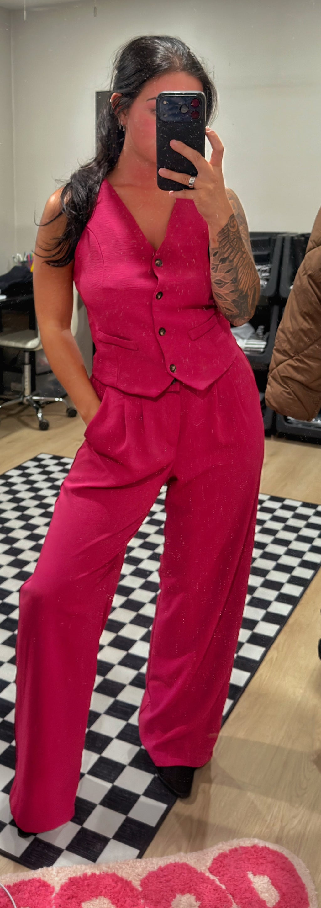 2 PIECE PINK SUITE SIZE MEDIUM