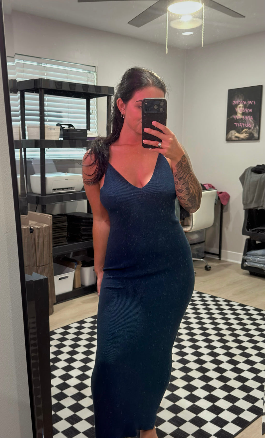 BLUE SWEATER DRESS SIZE L