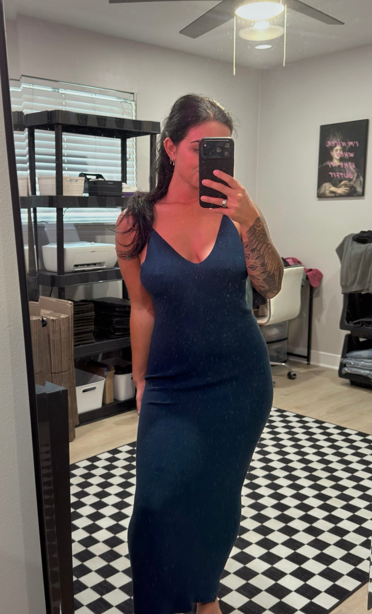 BLUE SWEATER DRESS SIZE L