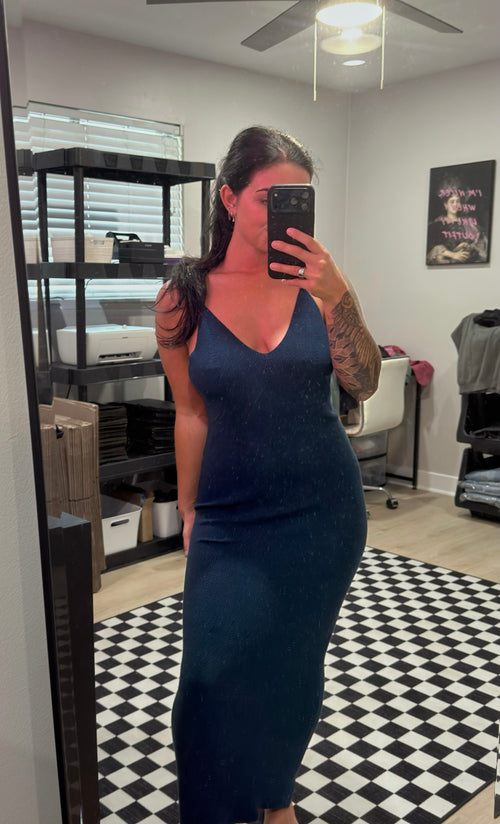 BLUE SWEATER DRESS SIZE L