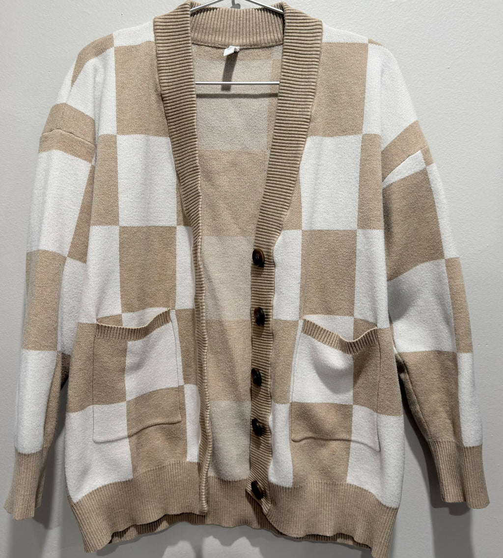 CHECKER SWEATER SIZE M