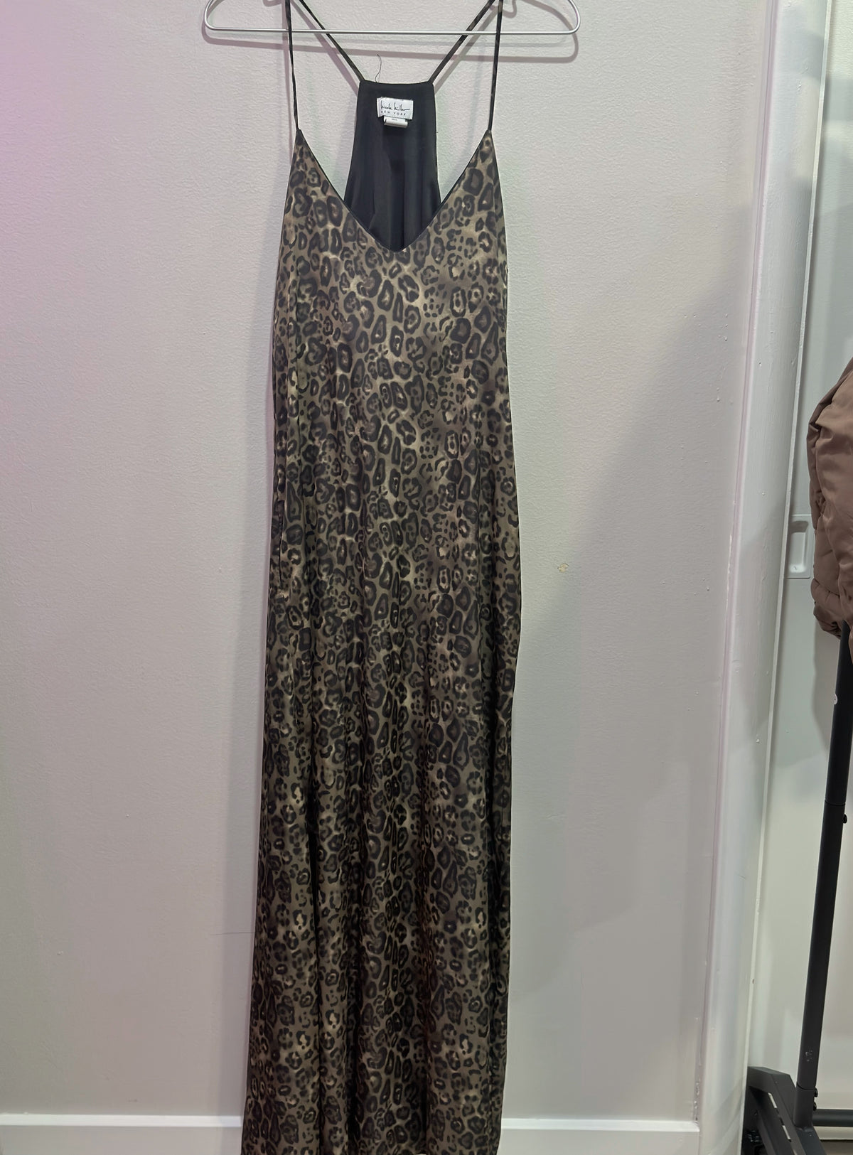 CHEETAH SILK MAXI DRESS SIZE L