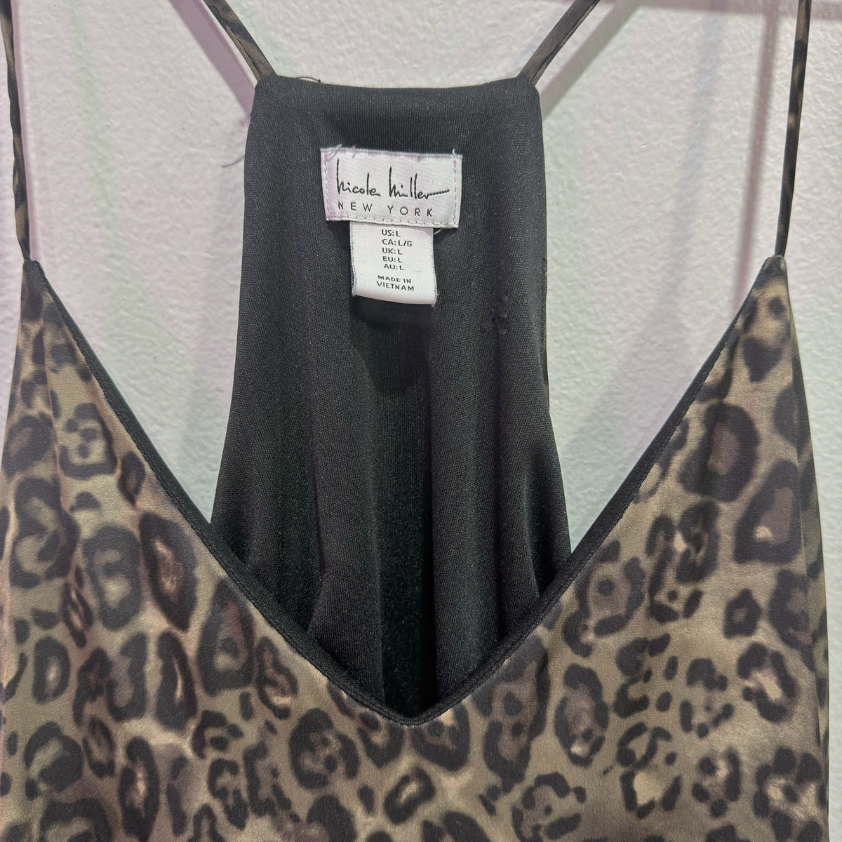 CHEETAH SILK MAXI DRESS SIZE L