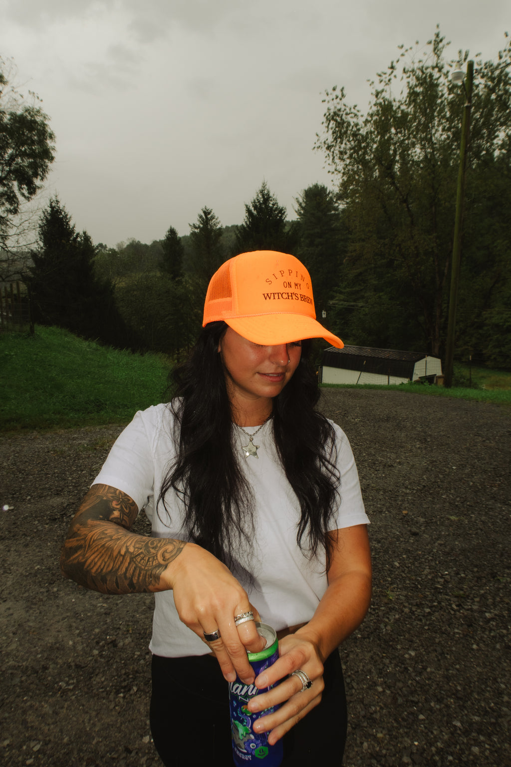 SIPPING ON MY WITCHS BREW TRUCKER HAT