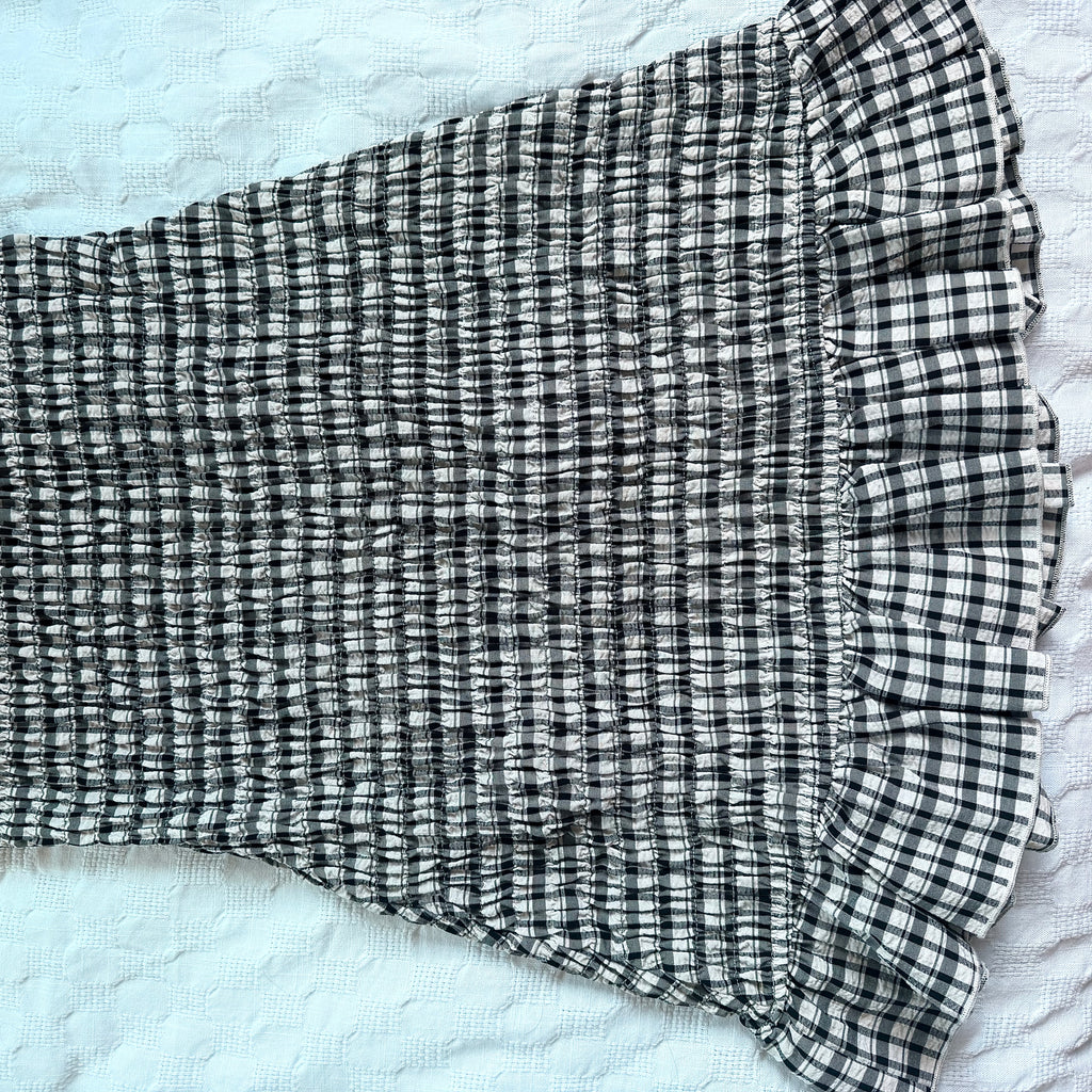 CRINKLE GINGHAM DRESS
