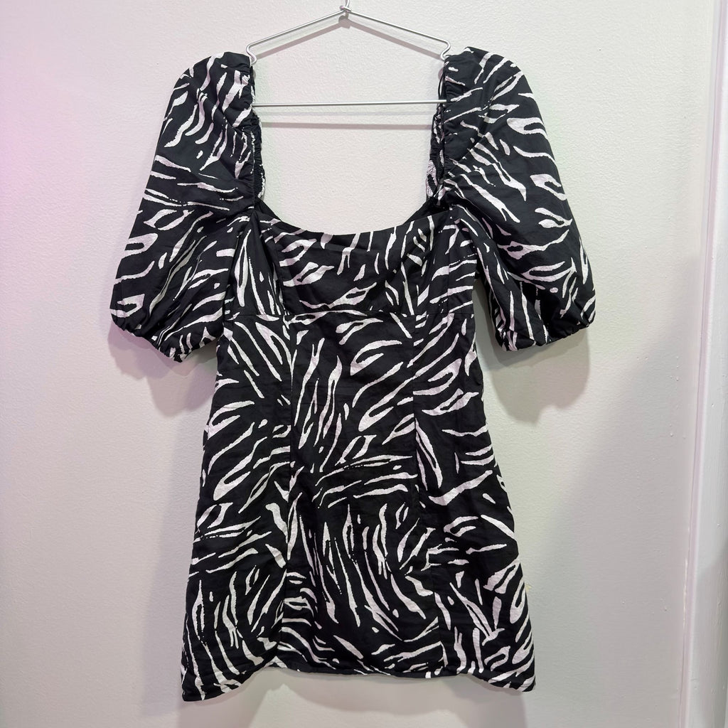 BLUE RAIN ZEBRA DRESS SIZE S